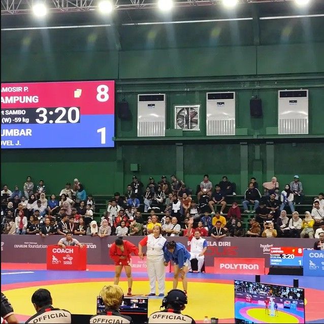 Pamela Samosir Menang Telak 8–1 dan Melaju ke Semifinal Sambo PON Beladiri 2025
