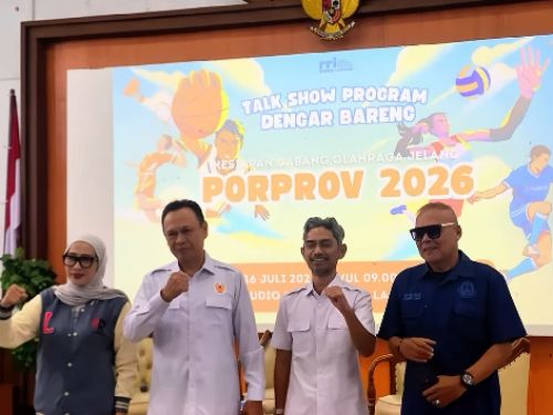 Talkshow Dengar Bareng RRI Bandar Lampung bersama KONI Provinsi Lampung membahas persiapan Porprov Lampung 2026 dan pembinaan atlet melalui sport science