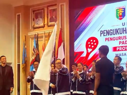 Pelantikan Pengurus PPBPI Provinsi Lampung masa bakti 2025–2029 di Balai Keratun sebagai langkah pembinaan atlet padel menuju PON 2028
