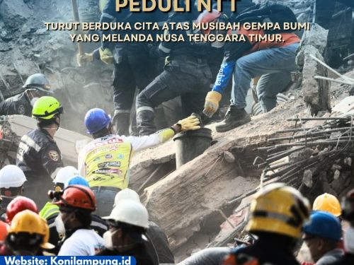 Ucapan duka cita KONI Provinsi Lampung atas musibah gempa bumi di Nusa Tenggara Timur.