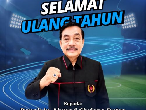 Ucapan selamat ulang tahun KONI Provinsi Lampung kepada Ir. Ahmad Chrisna Putra, Wakil Ketua IV KONI Provinsi Lampung.