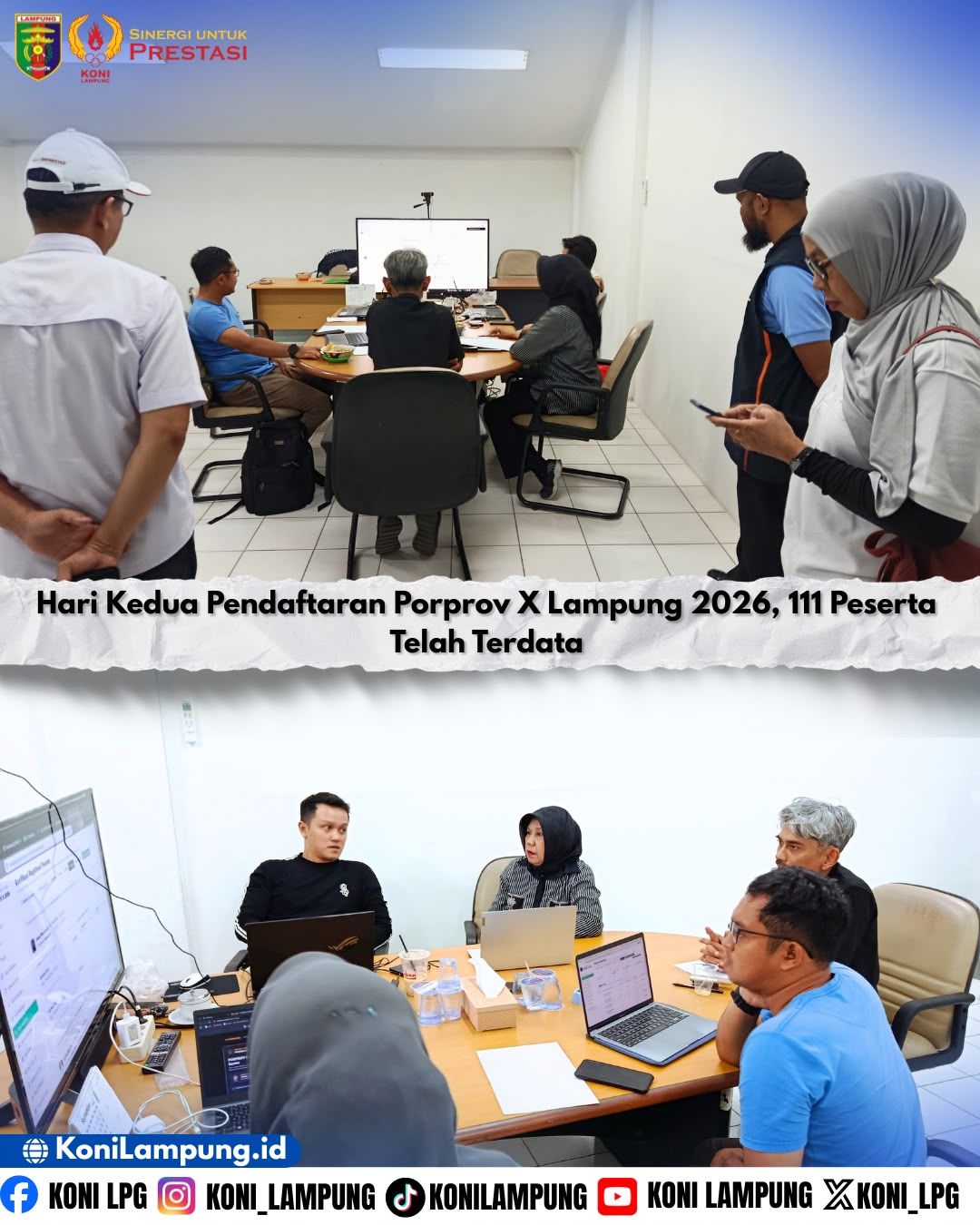 Pendaftaran Porprov X Lampung 2026 Hari Kedua Capai 111 Peserta