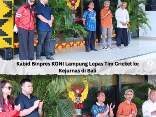 KONI Lampung Lepas Tim Cricket ke Kejurnas di Bali, Tekankan Kekompakan dan Sportivitas